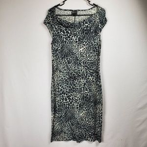 Bigio Collection Leopard Print Cap Sleeve Dress